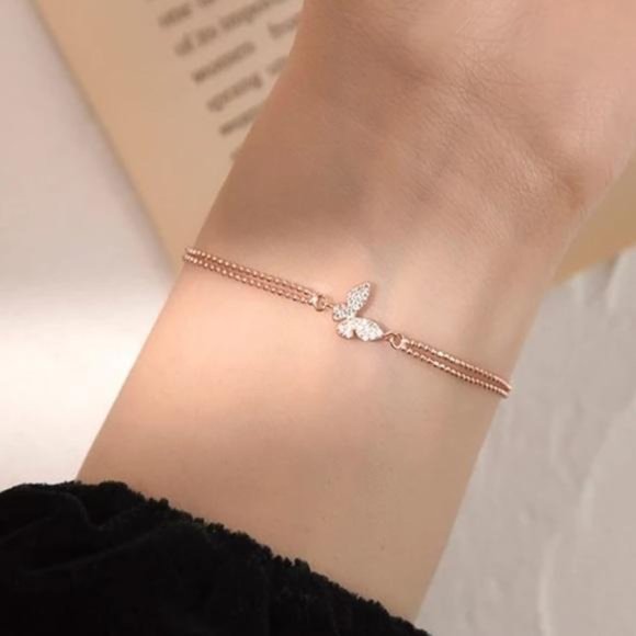 Jewelry - NEW 18K ROSE GOLD BUTTERFLY BRACELET, NICE BRACELET, CUTE BRACELET